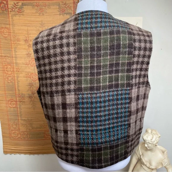 Vintage Tweed Wool Plaid Sweater Vest - Picture 11 of 14